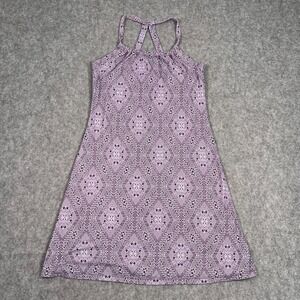 PrAna Purple Geometric Breathe Quinn Sleeveless Mini Activewear Dress Women's‎ M